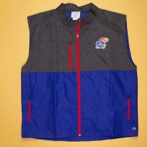 Champion Kansas JayHawks Windbreaker Full Zip Vest Men's Size 2XL